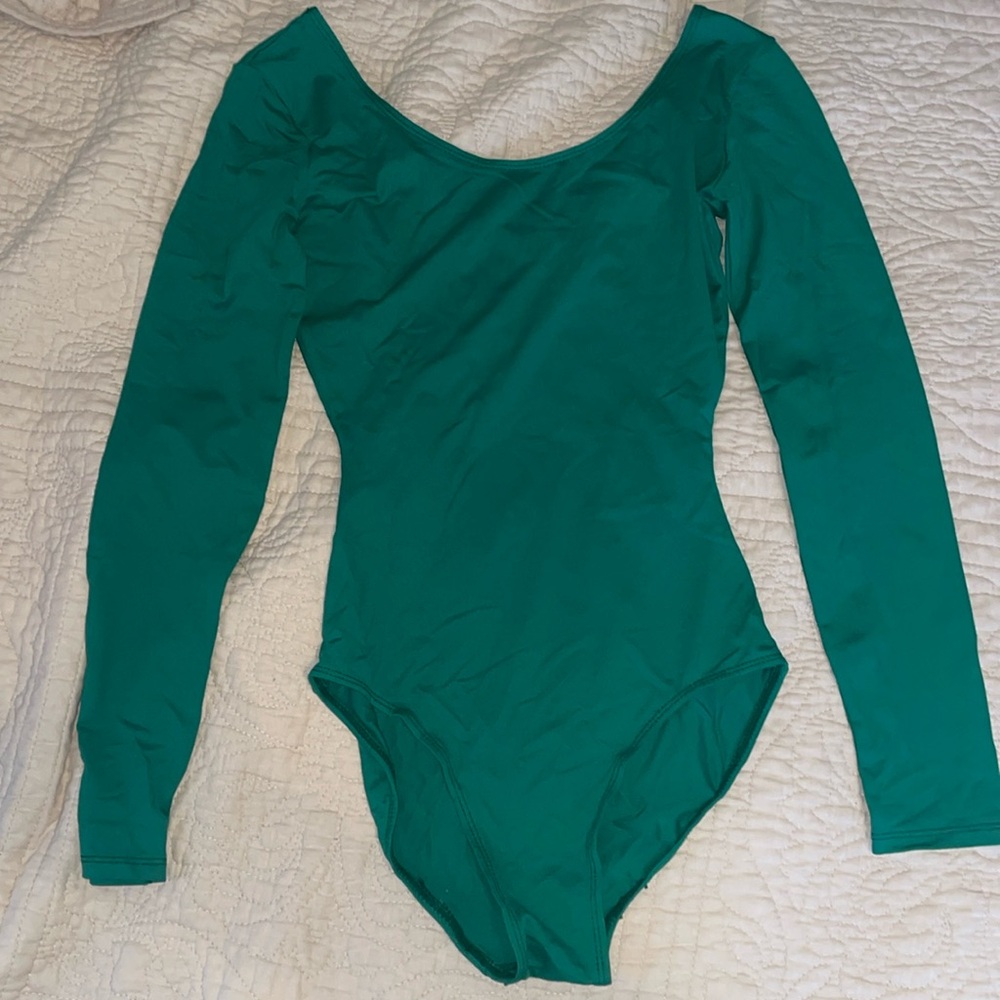 Danskin kelly green long sleeve body suit